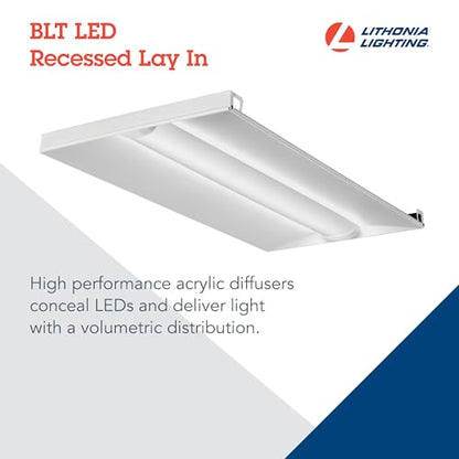 Lithonia Lighting 2x4 LED Troffer Light, 4000 Lumens, 4000K Cool White - color: 4000K, size: 2 ft x 4 ft, style: Standard
