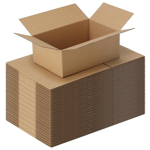 CRUGLA 40 Packs 8x5x3 Shipping Boxes for Small Business, Corrugated Cardboard Boxes Bulk for Shipping Packing Mailing - size: 8x5x3 Inch