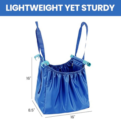 Handy Sandy Cart Caddy – 3-Pack Reusable Shopping Bags with Cart Clips | Heavy-Duty Grocery Organizer Tote Set | Eco-Friendly, Foldable, 40 lb Capacity | Blue - color: Bright Blue