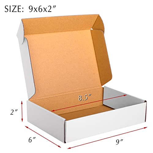 9x6x2 White Cardboard Boxes - 30 Pack Shipping Boxes for Small Business Mailing, Corrugated Packaging - color: White, size: 9 x 6 x 2