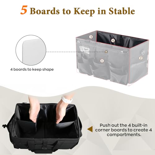 Rolling Cleaning Caddy Bag with Detachable Trolley, Multi-Functional Portable Cleaning Cart Supplies Organizer for Housekeeping and Domestic Cleaning, Cleaning Caddy with Wheels, Black - color: Black