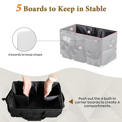 Rolling Cleaning Caddy Bag with Detachable Trolley, Multi-Functional Portable Cleaning Cart Supplies Organizer for Housekeeping and Domestic Cleaning, Cleaning Caddy with Wheels, Black - color: Black