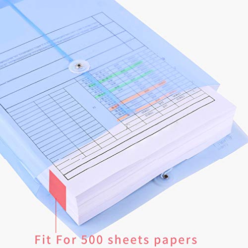 LaOficina 5 Pack Poly Envelopes with String Button Closure, Letter Size