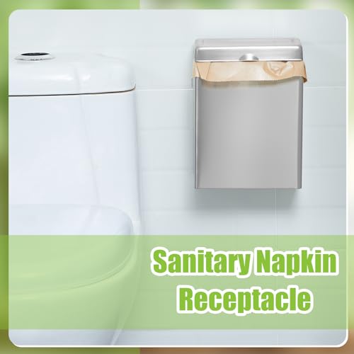 Sanitary Napkin Receptacle 100 Feminine Hygiene Liner Bag, Silver, 2 Pcs