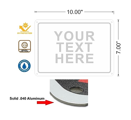Custom Metal Sign, Personalized Outdoor Aluminum Sign, 10x7 in - color: Solid, size: 10x7 inches