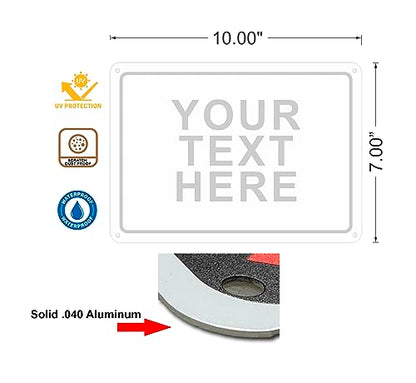 Custom Metal Sign, Personalized Outdoor Aluminum Sign, 10x7 in - color: Solid, size: 10x7 inches