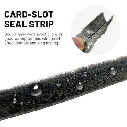 Weather Stripping Brush Door Seal Strip- Card Slot Weatherstrip for Sliding Windows & Doors - No Adhesive Backing - size: 16.4FT, 3/16''Wide X 5/16''Thick