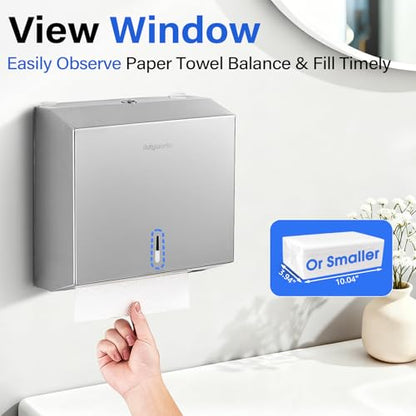 2-Pack Commercial Paper Towel Dispenser, 304 Stainless Steel - size: 250 C-Fold/300 Multi-Fold(2-Pack)
