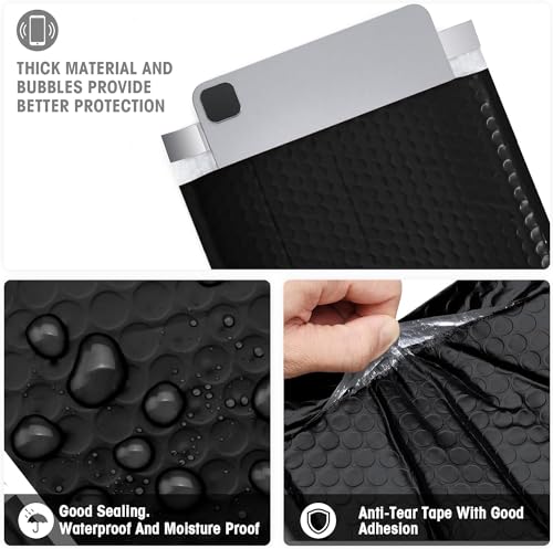 Metronic 240 Pack Bubble Mailers 8.5x12" Black Padded Envelopes Usable Size 8.5 x 11" Strong Adhesion Medium for Small Business Shipping Books Clothes - color: Black, size: 8.5X12" 240PC
