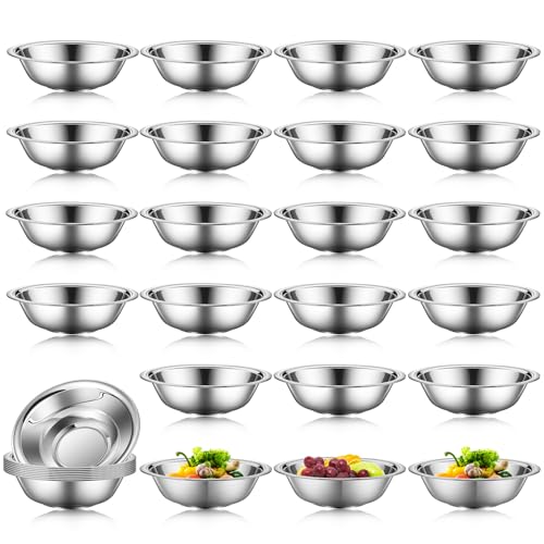 Tioncy 30 Pack Small Stainless Steel Mixing Bowls, 3/4 Quart Prep Bowl