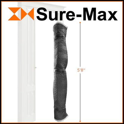 Sure-Max Door Jamb Protector Pad with 3 Sewn-in Steel Spring Clips, 72" x 24", Black