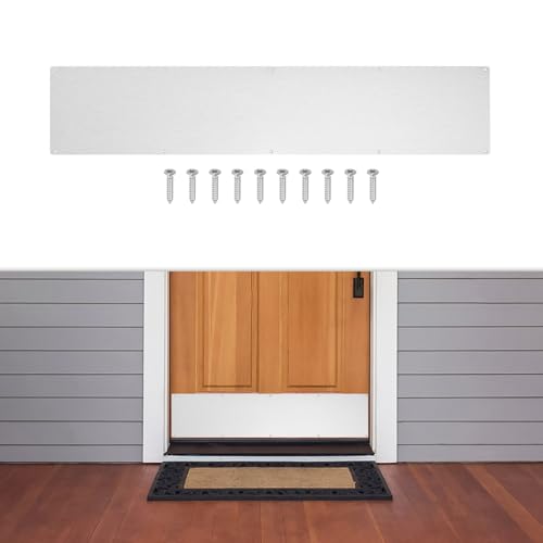 1 Pcs Door Kick Plates - 10 x 30 Inches Door Push Plate (Silver) - color: Silver, size: 10 x 30 Inch