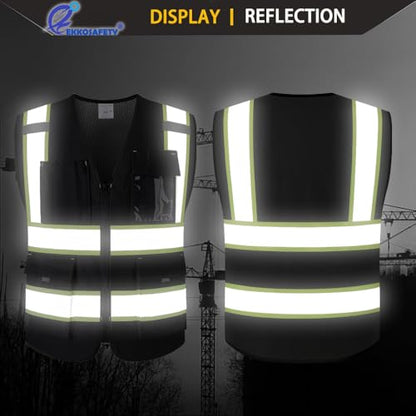 Safety Vest for Men Women with Pockets,EK176,Black,M - color: 176-black, size: Medium