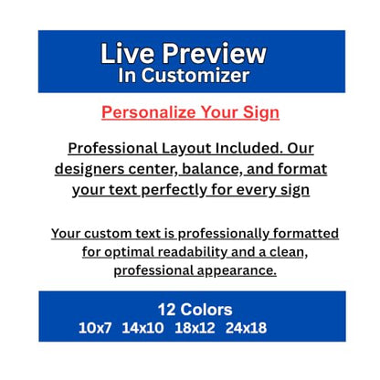 Custom Metal Sign, Personalized Outdoor Aluminum Sign, 12x18 in - color: Header Box, size: 12x18 inches