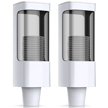 Chengu 2 Pcs Wall Mounted Bathroom Cup Dispenser for 3-5 oz Cups, White - color: White