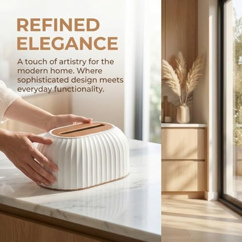 Tissue Box Holder Wall Mounted Spring-Loaded Dispenser ABS Organizer Facial Tissues for Living Room Desktop(White) - color: White