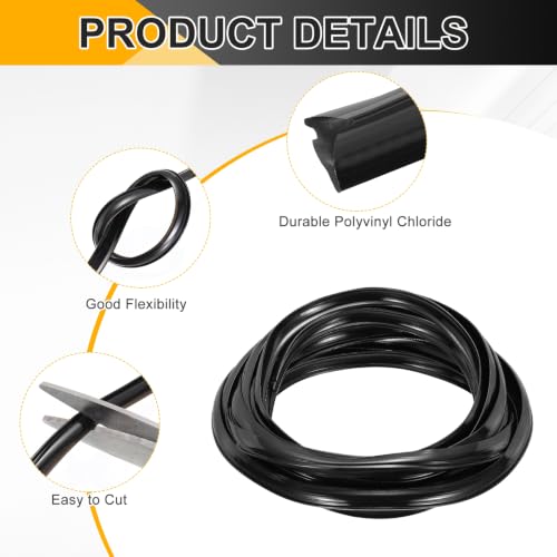 PATIKIL 2Pcs Weather Stripping Door Seal 5/32" Slot, 16.4Ft, Black, PVC - color: Black, size: 5/32" Slot, 16.4Ft
