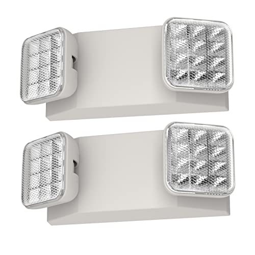 2 Packs Emergency Lights for Business, with Battery Backup,Hard Wired, UL 924 Certified,AC 120/277V,Two Head Adjustable LED Emergency Light. - size: 2 PACK
