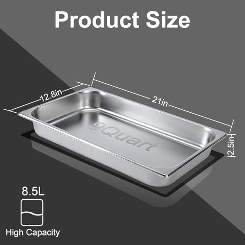 VOISEN Hotel Pans with Lids 4 Pack 1/1 Size 2.5" Deep - color: 4 Pack, size: 2.5" Deep