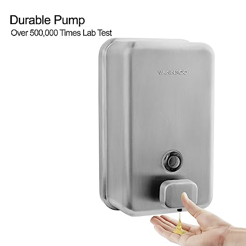 Wall Mounted Commercial Soap Dispenser Bathroom, Vertical Brushed - color: Vertical Brushed
