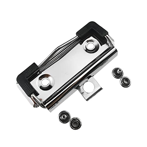HAHIYO 2.76 Inches Silver Metal Clipboard Clips with Rubber Grips 7 Pack Mountable Sturdy Strong Springs with Rivets Document File Wood Plastic Clips Board for Office School Home - style: Silver-2.76in-7p