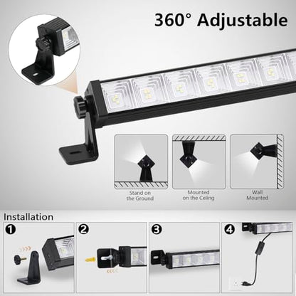 1 Pack 24W LED Shop Lights – 5400 lm 6000 K Daylight, 6.5 ft Plug-in Cord with Inline Switch, 180° Tilt, Graphene Cooled – Garage, Workshop, Warehouse, Yard Lighting - size: 24W-1P