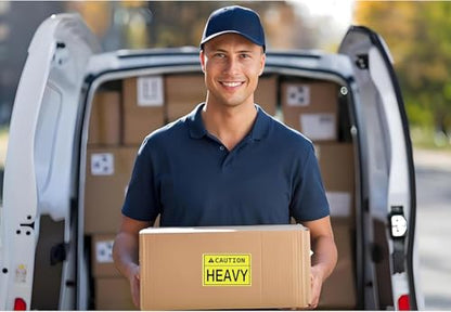 Caution Heavy Sticker Shipping Pallet Labels (300 Pcs)