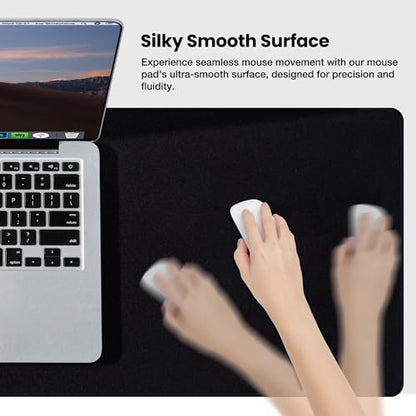 ALOANES Non-Slip Extended Mouse Pad Office&Home Desk Mat Stitched Edge - color: Classic Black, size: 31.5" x 11.9"
