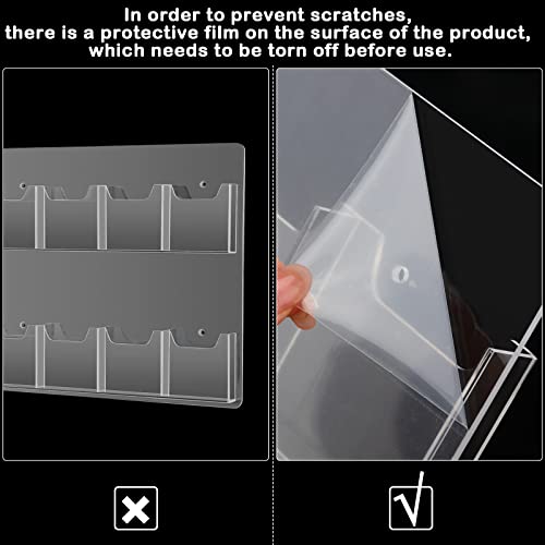 Weysat 4 Pcs Acrylic Brochure Pamphlet Holder Wall Mount, 8 Pockets - size: 8 Pockets