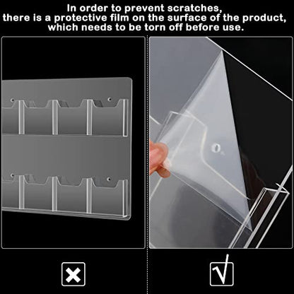 Weysat 4 Pcs Acrylic Brochure Pamphlet Holder Wall Mount, 8 Pockets - size: 8 Pockets