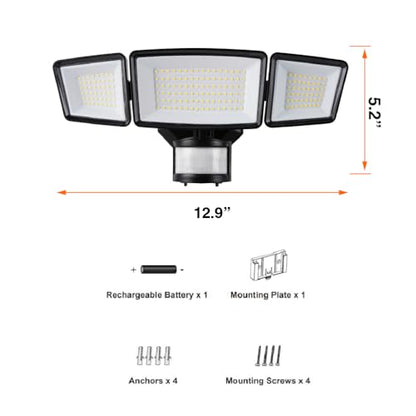 Sylvania 23W Security LED Light with Motion Sensor, Hardwired, 3500 LMS, Wet Rated, 5000K, Daylight - 1 Pack (66479) - color: Black, style: 23W Motion Sensor