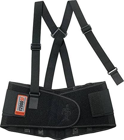 Ergodyne ProFlex 2000SF Back Support Brace, 8.5" Spandex, V-Shape Design and Patented Stays for Added Support, 3XL,Black - size: 3X-Large