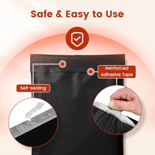 Metronic Large Poly Mailers 14.5x19 Inch 400PC Shipping Bags for Business - color: Black, size: 14.5x19 400PC
