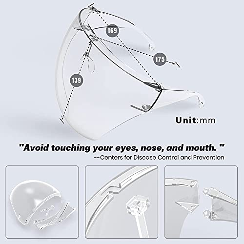 Wattne Face Shield, Clear Safety Face Shields with Frame Detachable Full Face Protective Reusable Goggle Shield Anti-spitting Fog & Scratch Resistant Suitable for Indoor and Outdoor Activities