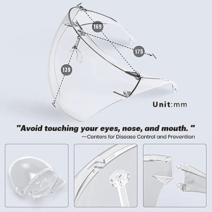 Wattne Face Shield, Clear Safety Face Shields with Frame Detachable Full Face Protective Reusable Goggle Shield Anti-spitting Fog & Scratch Resistant Suitable for Indoor and Outdoor Activities