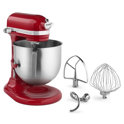 KitchenAid NSF Certified Commercial Series 8-Qt Bowl Lift Stand Mixer - KSM8990 - color: Empire Red, style: No Bowl Guard