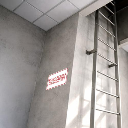 Classic Framed Roof Access Authorized Personnel Only Sign (Blue) - Small - color: Blue, size: Small (4" x 6")
