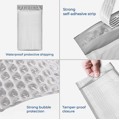 100 PC #5 10.5x16" Inches 100 Pack Inches Poly Bubble Mailers Shipping Padded Envelopes Self Seal Waterproof Cushion Envelope #5 - size: 10.5x16" 100PC