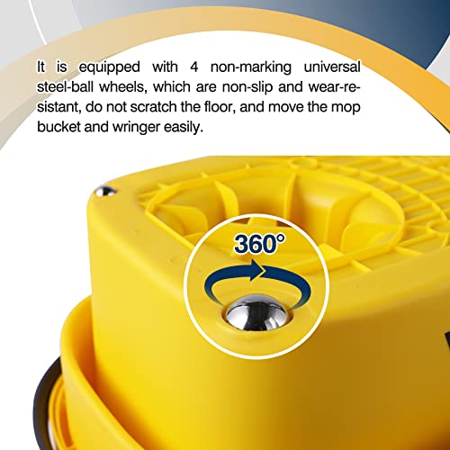 Yocada Commercial Mop Bucket with Wringer Portable Collapsible