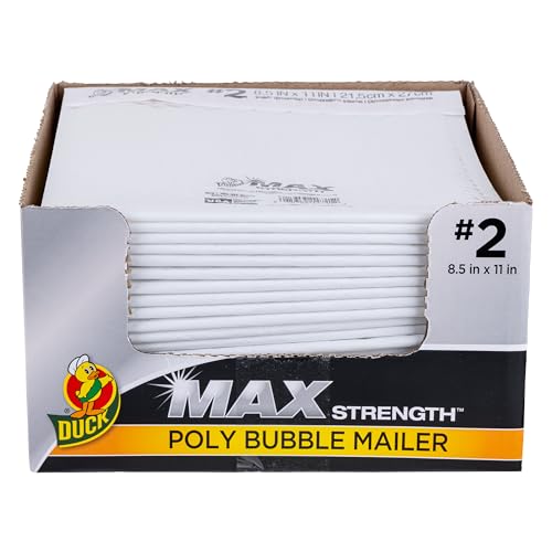 Duck Max Brand #2 Poly Bubble Mailers, White, 10.5 inch x 15 inch, 25 Pack - size: 8.5" x 11" (Pack of 25)