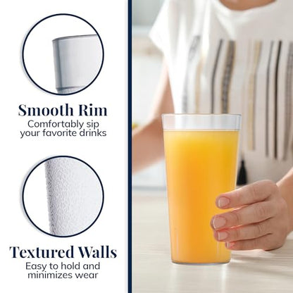 US Acrylic Cafe Plastic Reusable Tumblers, Clear, 32-Ounce, Set of 12 - color: Clear, size: 32 ounces
