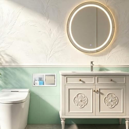 Dual Roll Toilet Paper Holder, Recessed Toilet Tissue Holder - color: Matte White