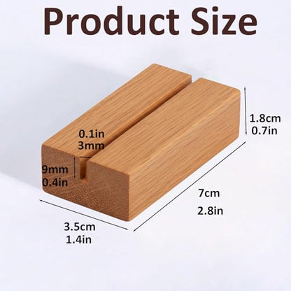 18Pcs Wood Place Card Holders, Wedding Reception Place Name Displays, Photo and Number Stands for Home Party Banquet Table Seating Decor