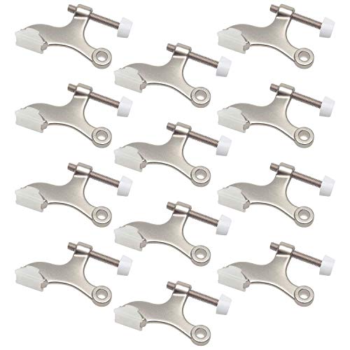 Nuk3y Hinge Pin Heavy Duty Adjustable Door Stop (12 Pack, Satin Nickel) - color: Satin Nickel, size: 12 Pack