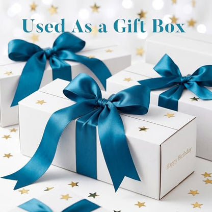 Shipping Boxes 12x4x4 Set of 25, White Corrugated Cardboard Box for Mailing Business Packaging - size: 12x4x4 Inches