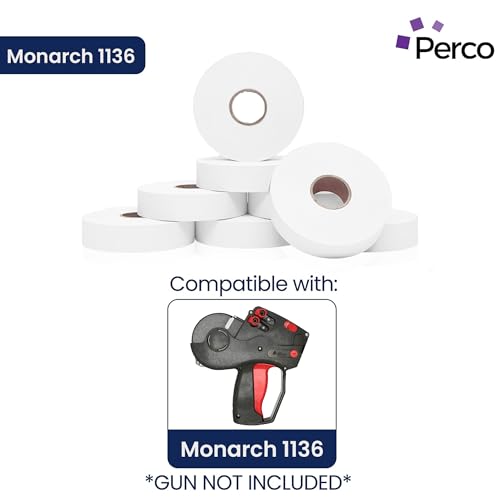 Pricing Labels Compatible for Monarch 1136 Freezer Adhesives White - 112,000 Labels w/ 64 Rolls Value Pack, 8 Sleeves - Made in USA - size: 8 Sleeves