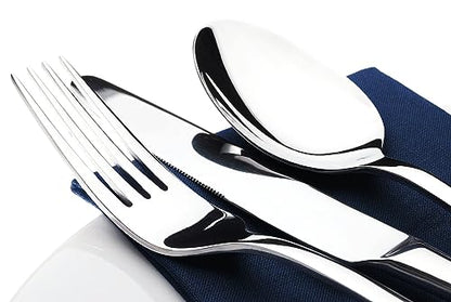 Silverware Set for 12 with Serving Utensil,Stainless Steel Flatware Cutlery - size: 65 Piece, style: Modern