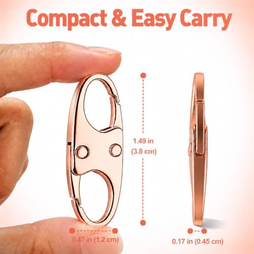 AgePlace 6 Pack Zipper Clips Anti Theft, Double Opening Zipper Lock for Backpacks & Luggage, Zinc Alloy Zipper Pull Replacement, Small Carabiner Clip for Purses, Crossbody Bags & Travel Essentials - color: Rose Gold