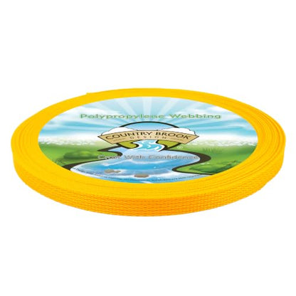 Country Brook Design - 1/2 Inch Polypropylene (Polypro) Webbing - color: Gold, size: 10 Yards (Pack of 1)