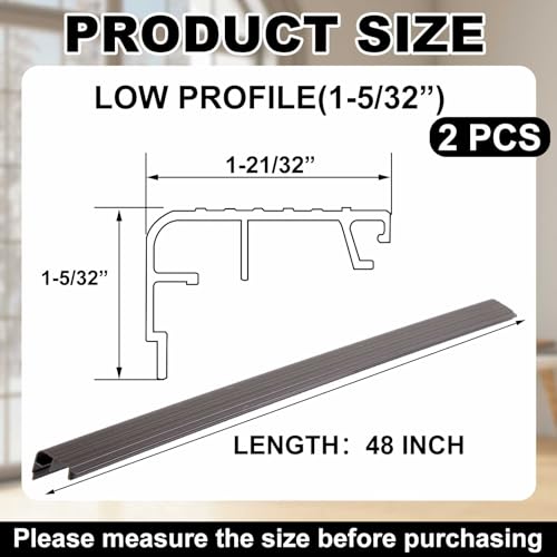 Pangda 2 Pcs 48 L Fixed Vinyl Sill Cap 1-5/32 Inches High Exterior Door Threshold Seal Replacement for Residential Door Trim-to-fit Fixed Vinyl Sill for Residential Entry Waterproof(Dark Brown) - color: Dark Brown, size: 1-5/32,48 Inch
